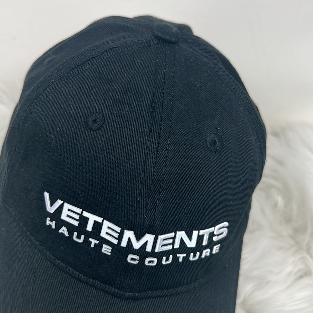 VETEMENTS Reflective Haute Couture Logo Hat Baseball Cap Unisex Adjustable